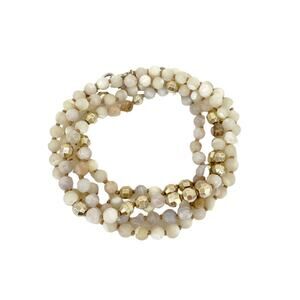CHAN LUU Semi-Precious Necklace or Wrap Bracelet in White & Gold